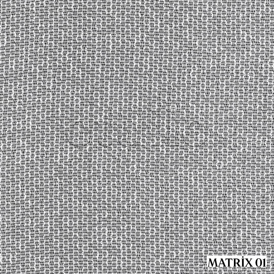 White Textured Plain Tulle Curtain | Matrix