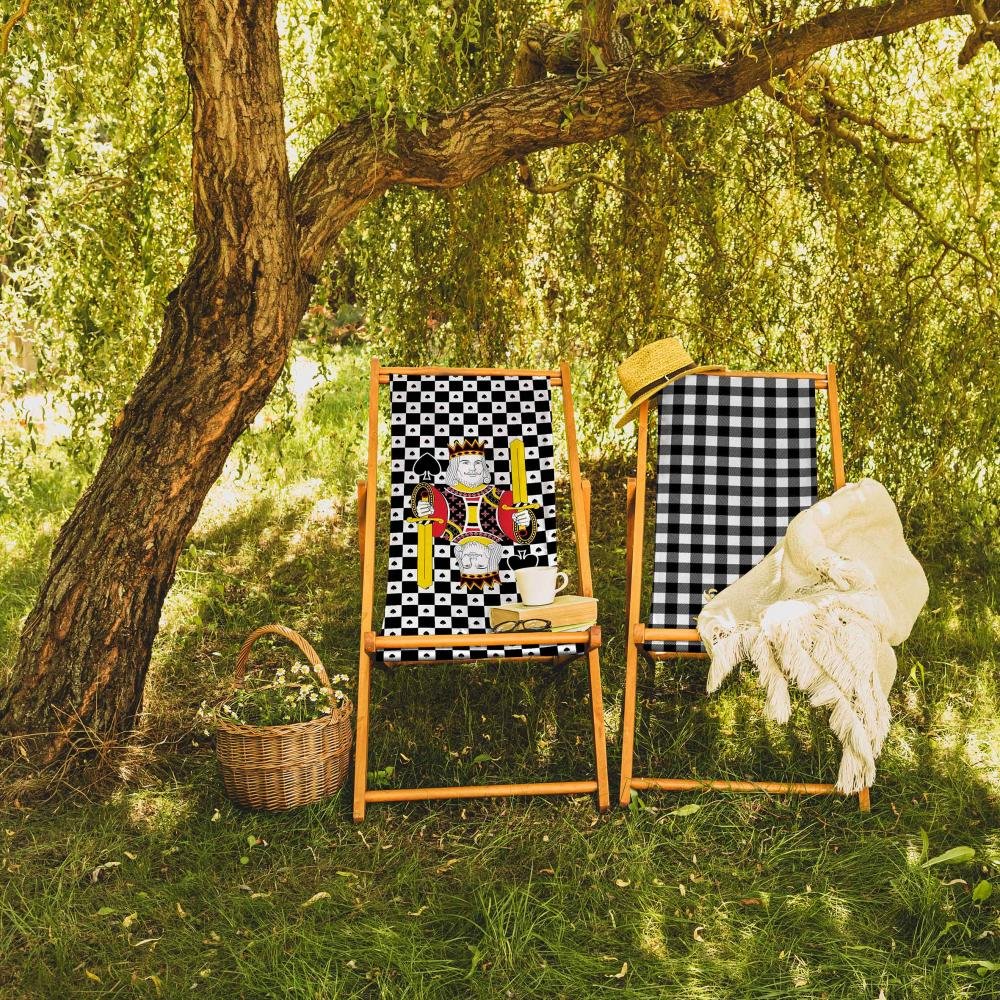 Black - White Foldable Sun Lounger - SZL18