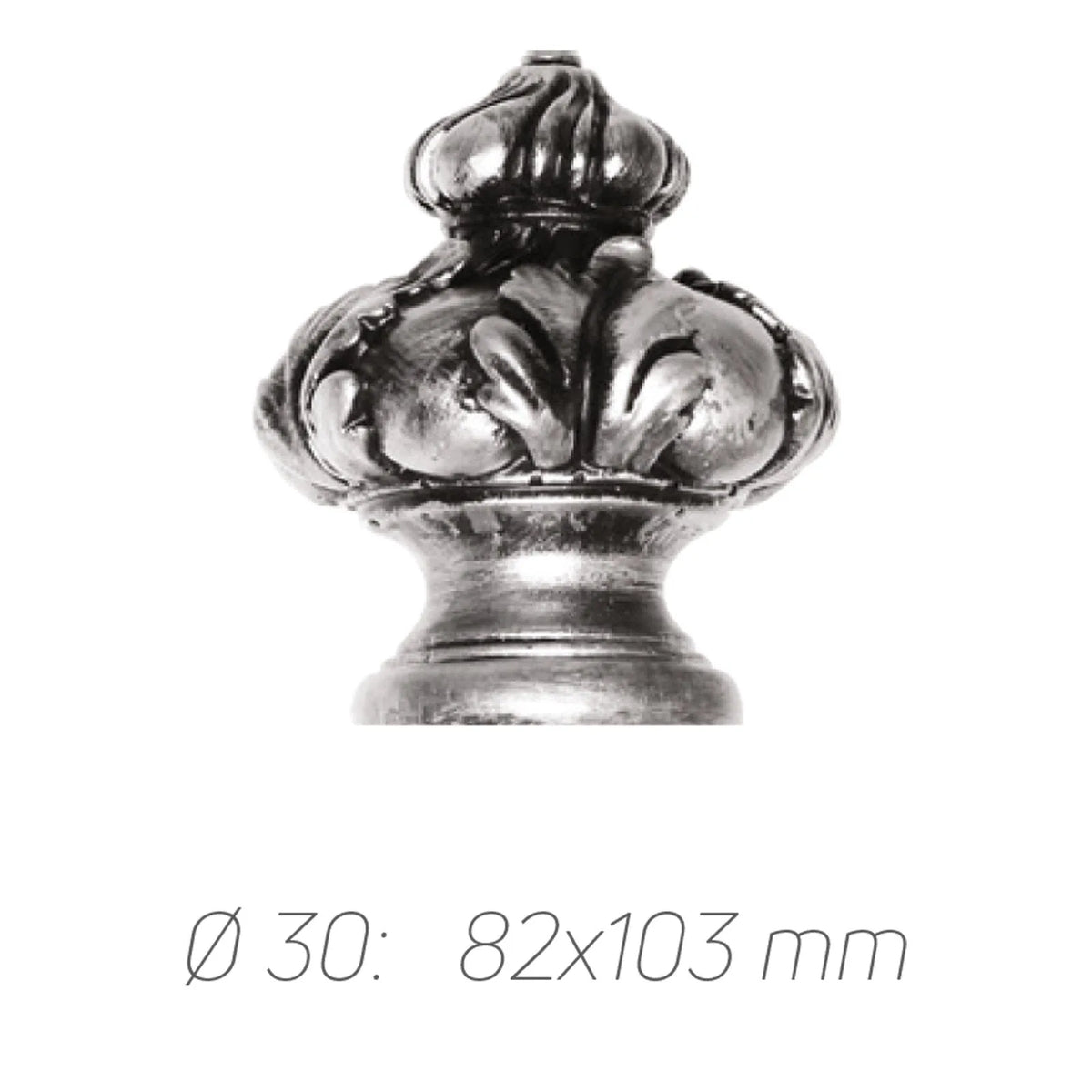 Rustik Perde Borusu 30 mm - Gümüş Eskitme Metal - Kraliyet