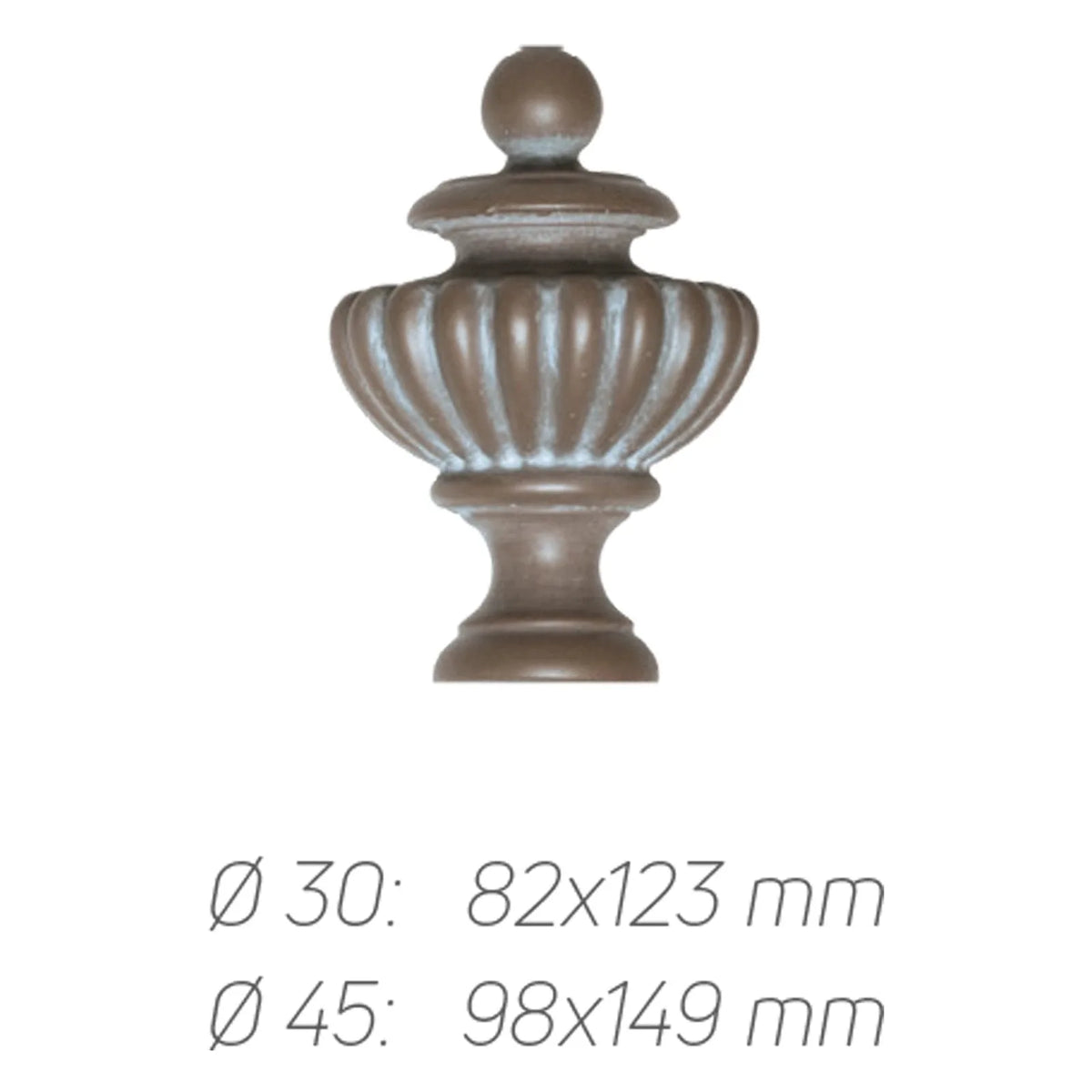 Rustik Perde Borusu 30-45 mm - Kahverengi Eskitme Metal - Vazo