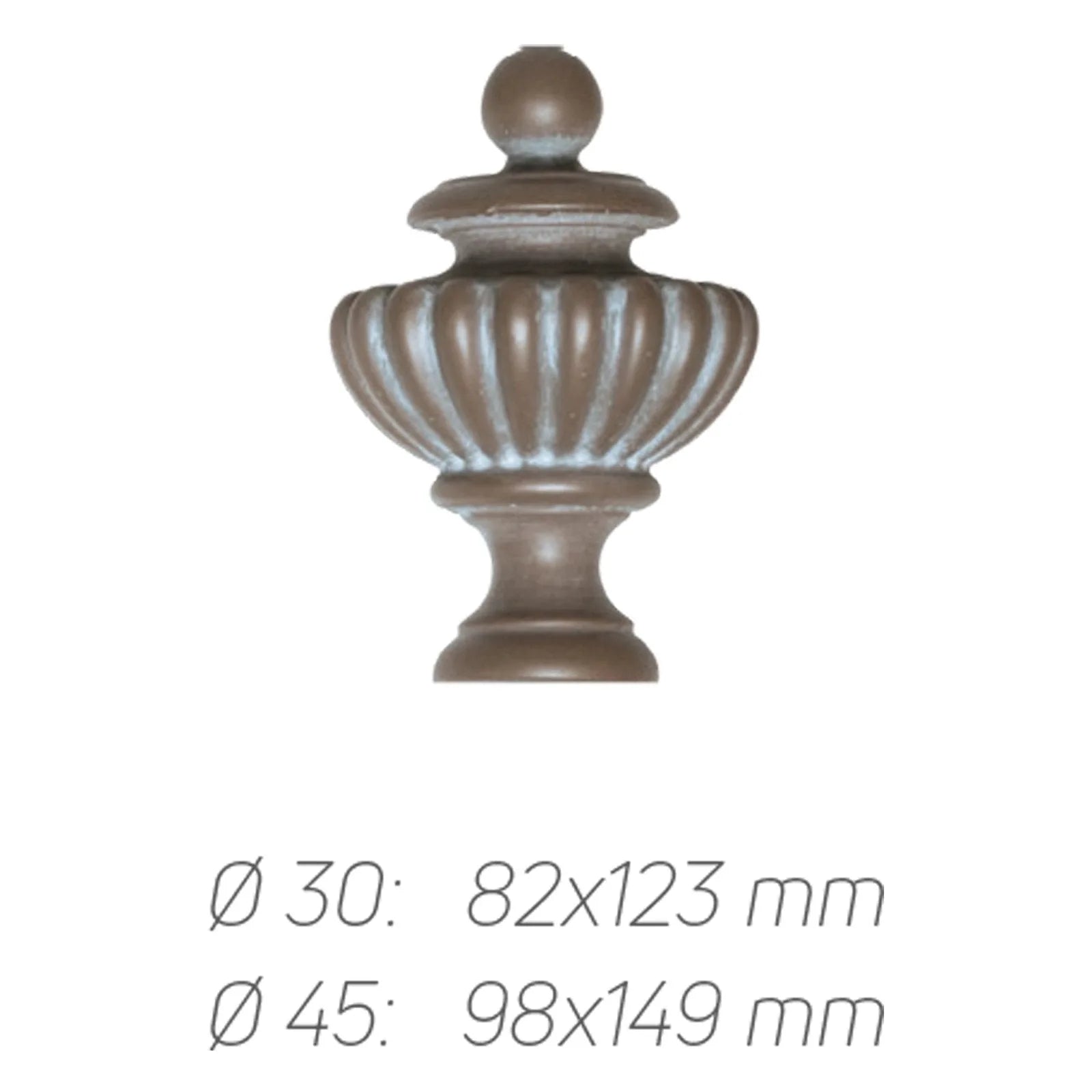 Rustik Perde Borusu 30-45 mm - Kahverengi Eskitme Metal - Vazo
