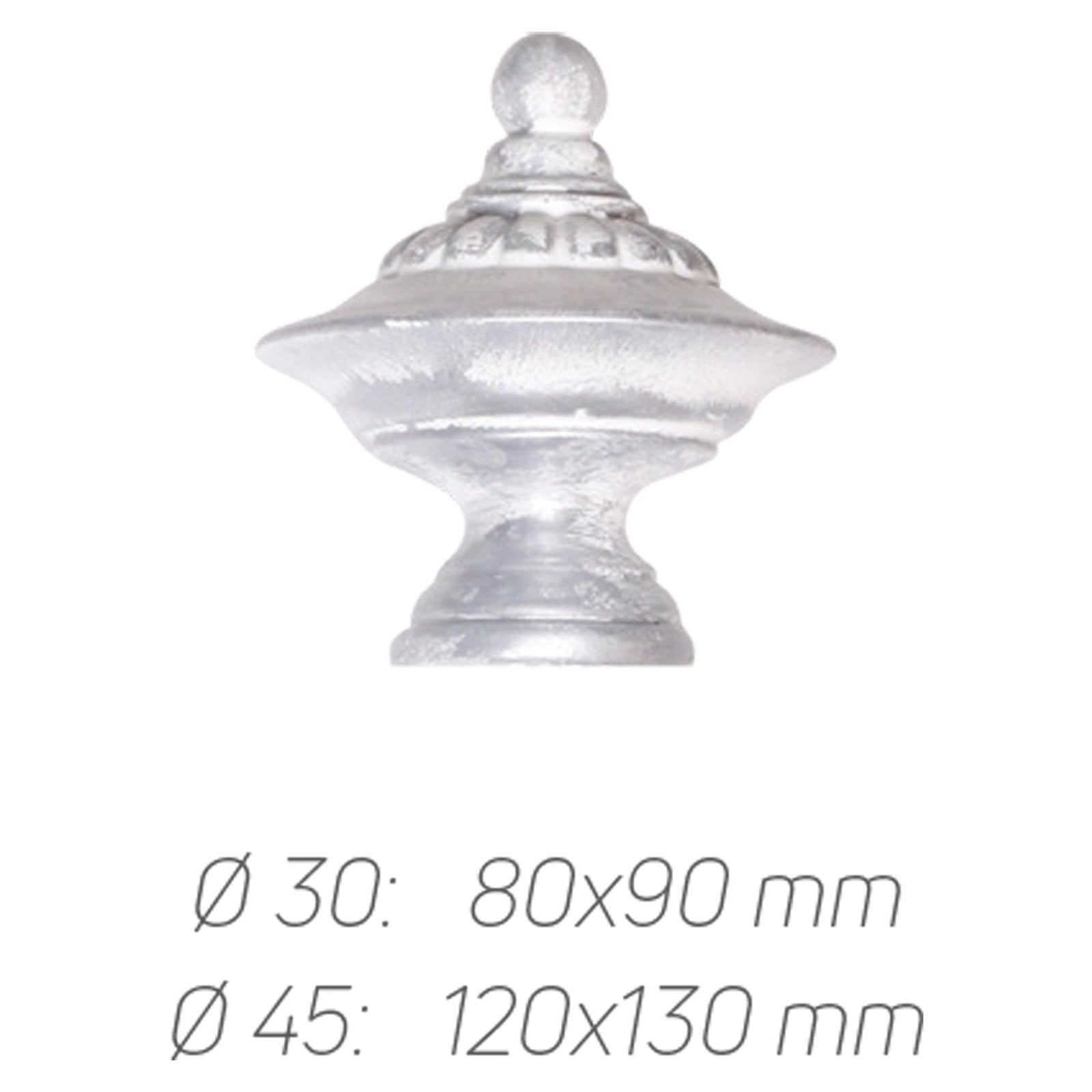 Rustik Perde Borusu 30-45 mm - Beyaz Eskitme Metal - Çömlek