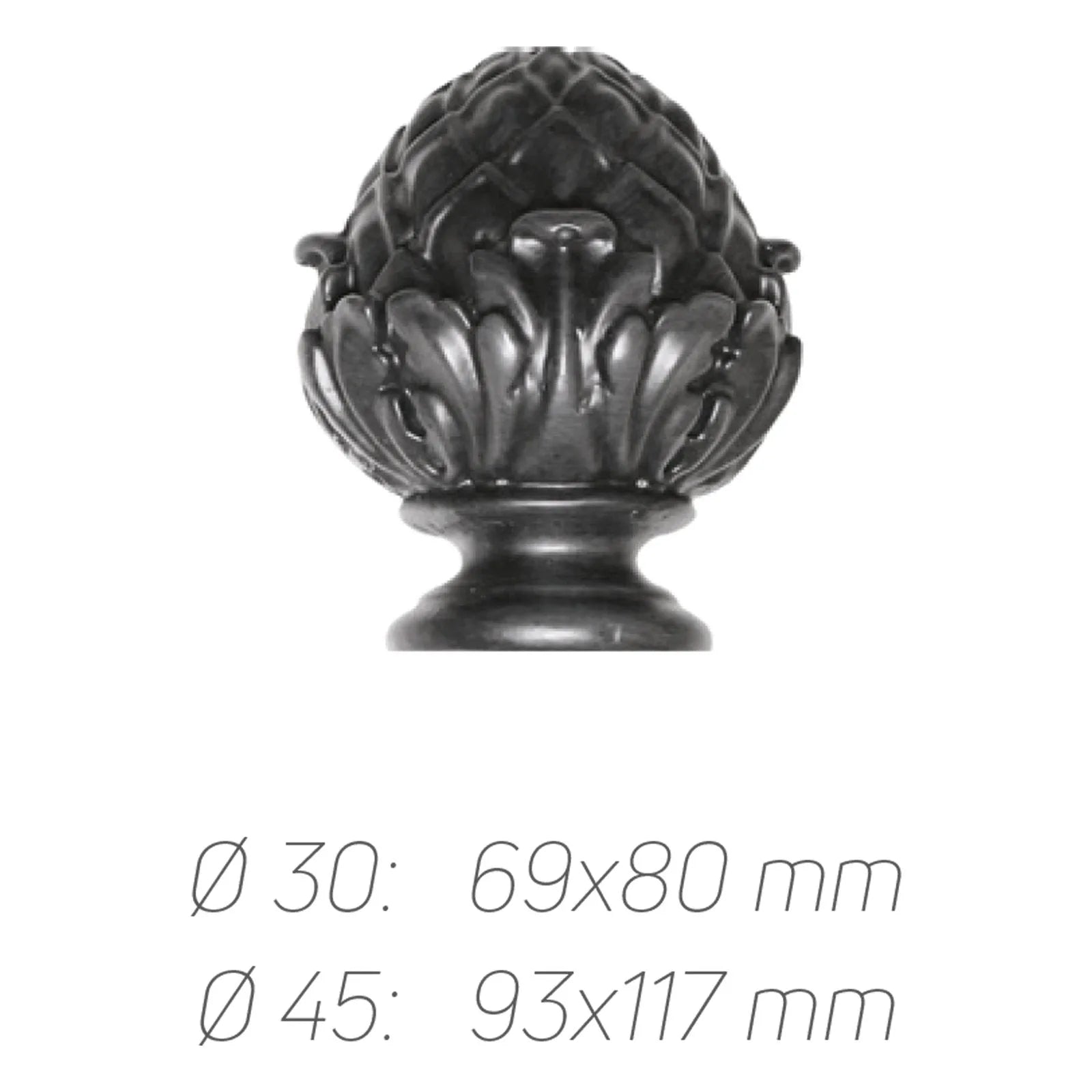 Rustik Perde Borusu 30-45 mm - Siyah Eskitme Metal - Flora