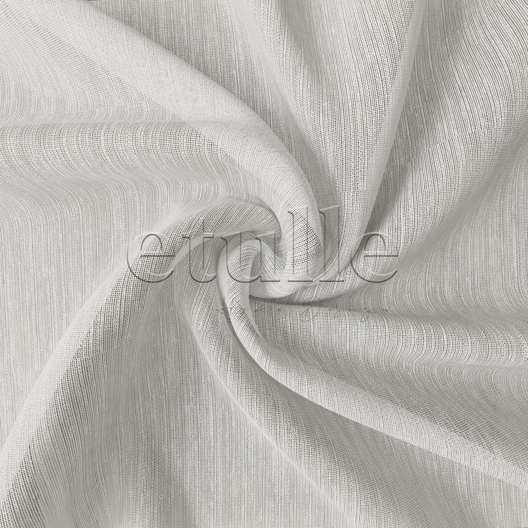 Ecru Bamboo Pattern Plain Tulle Curtain | Vakko