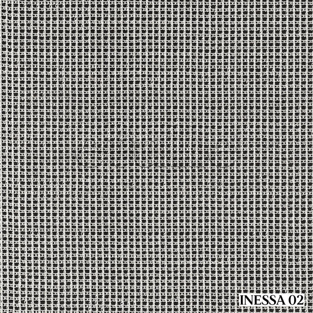 Ecru Knitted Mesh Square Ground Plain Tulle Curtain | Inessa