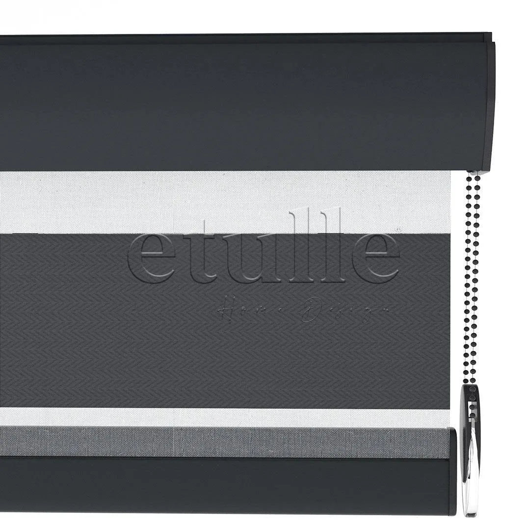 Antrasit Blackout Zebra Perde | Ennio