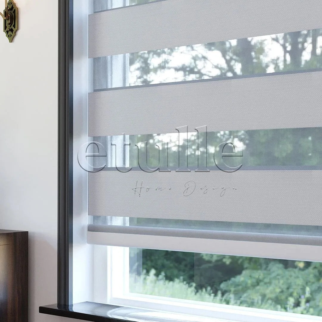 Beyaz Blackout Zebra Perde | Ennio