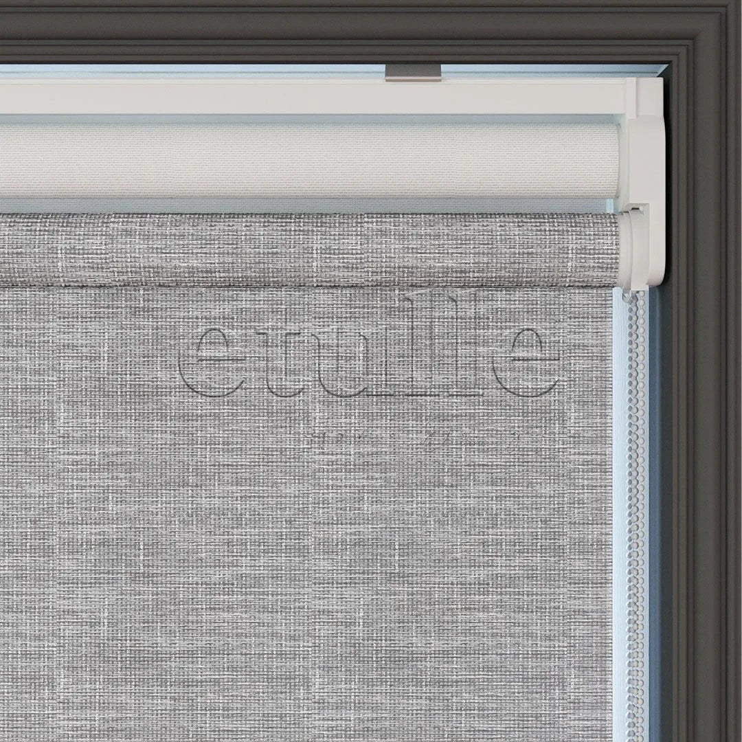 Gri Düz Çiftli Stor Perde | Lucent