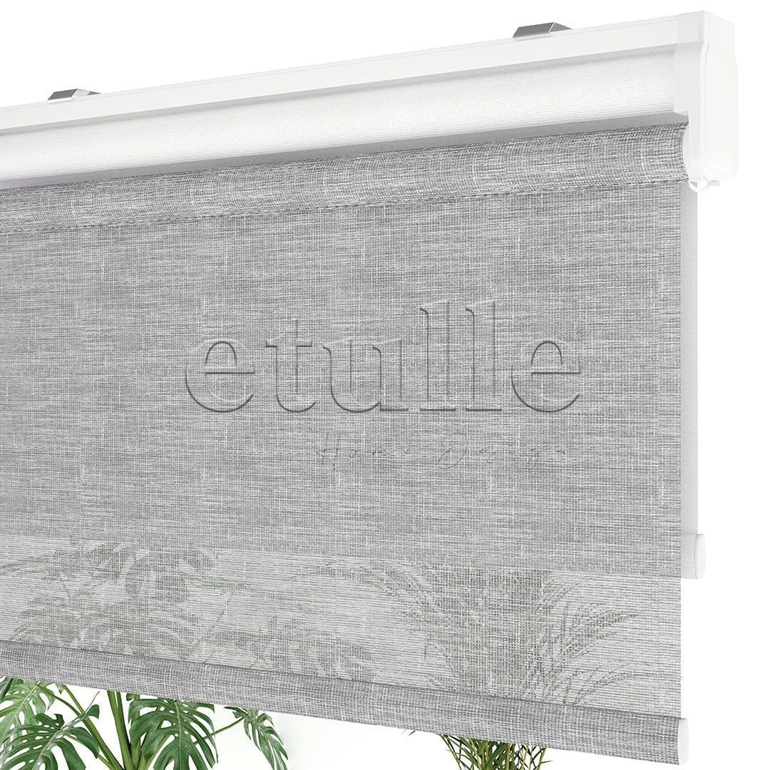 Gri Düz Çiftli Stor Perde | Lucent
