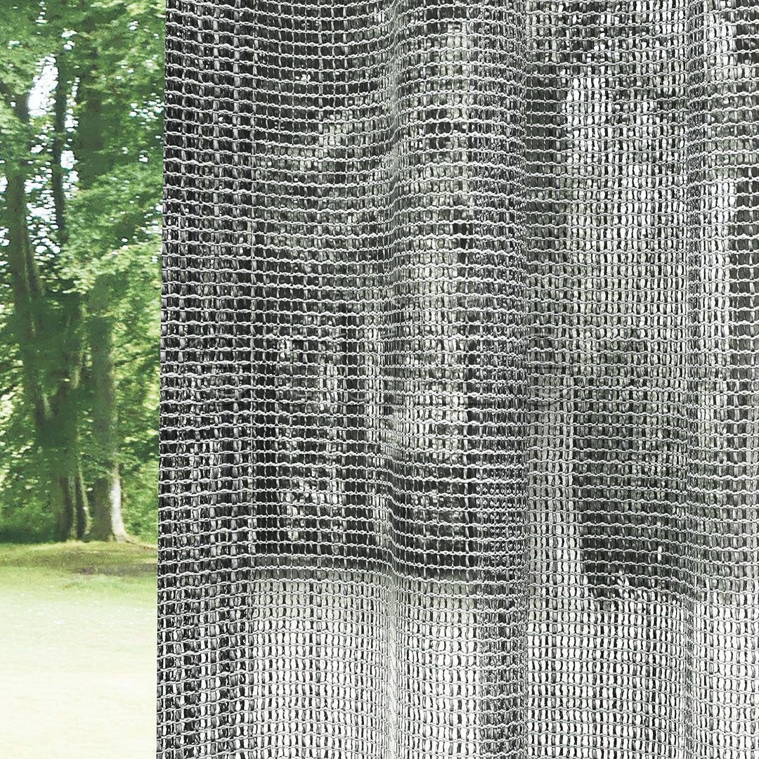 Grey Elephant Ground Thick Linen Effect Plain Tulle Curtain | Minos