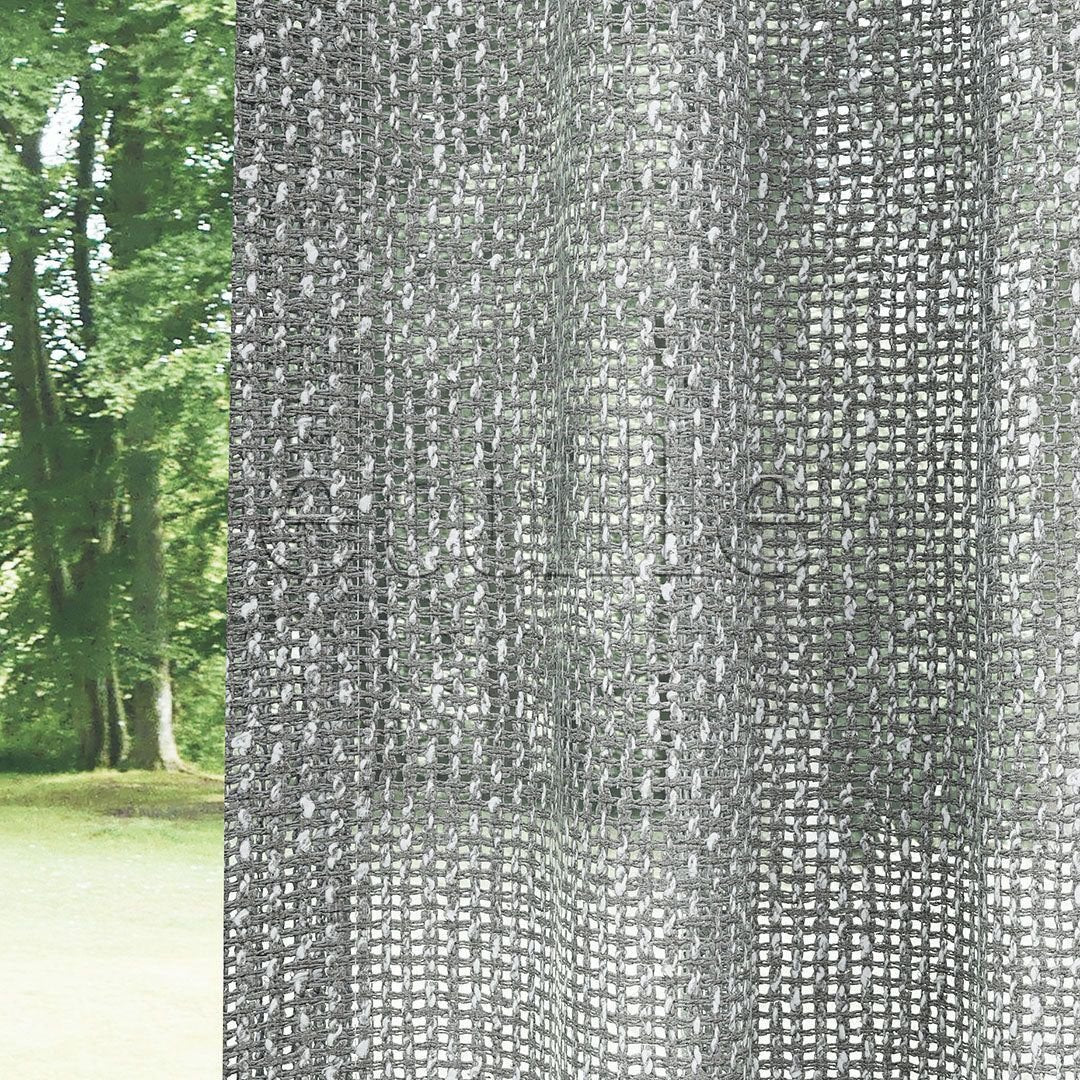 Grey Modern Thick Woven Decorative Mesh Plain Tulle Curtain | Sway