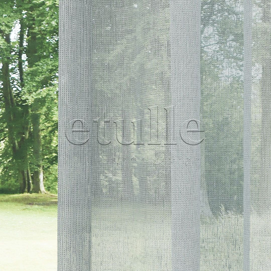 Gri Naturel Soft Keten Düz Tül Perde | Sumba