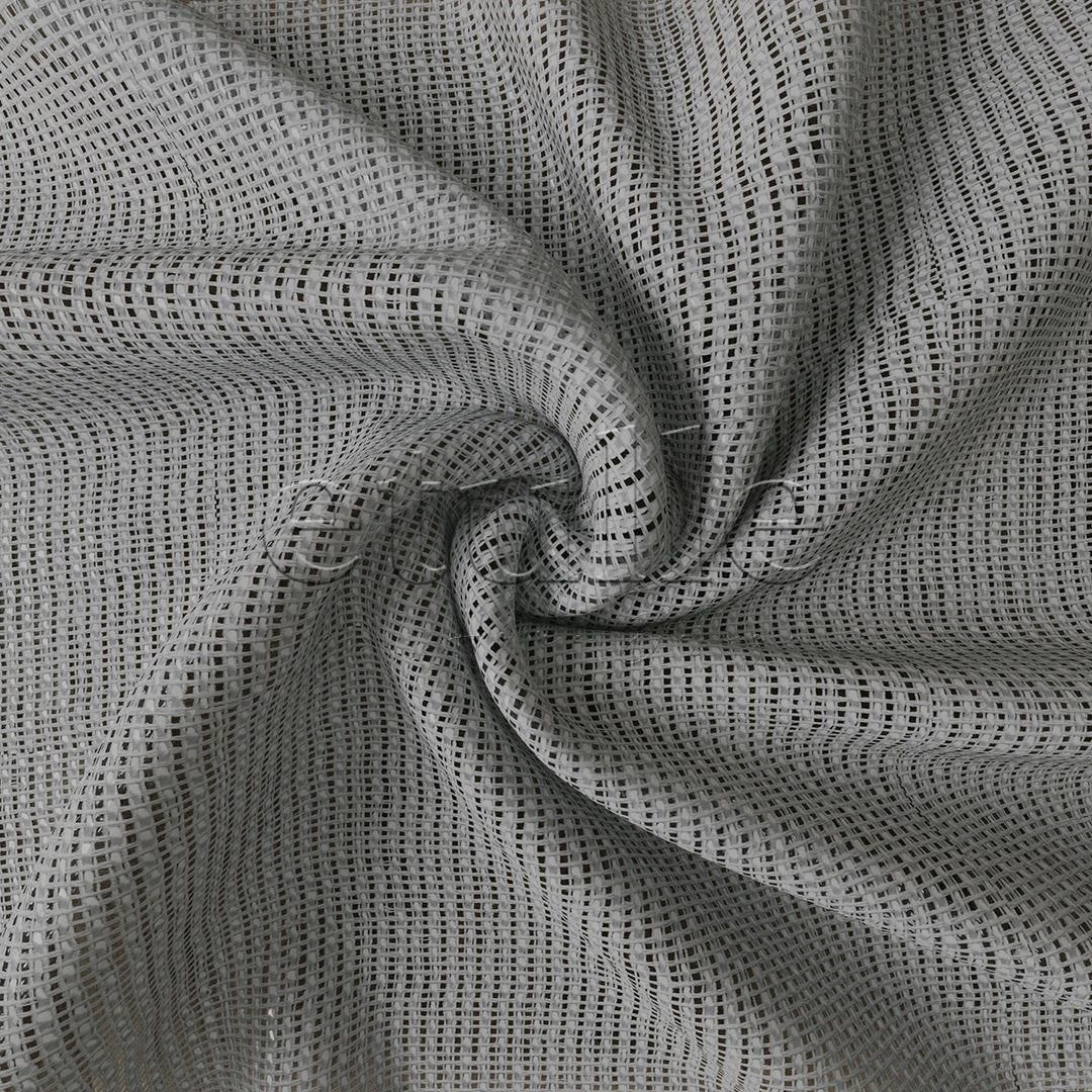 Gray Shiny Plain Textured Tulle Curtain | Jasper