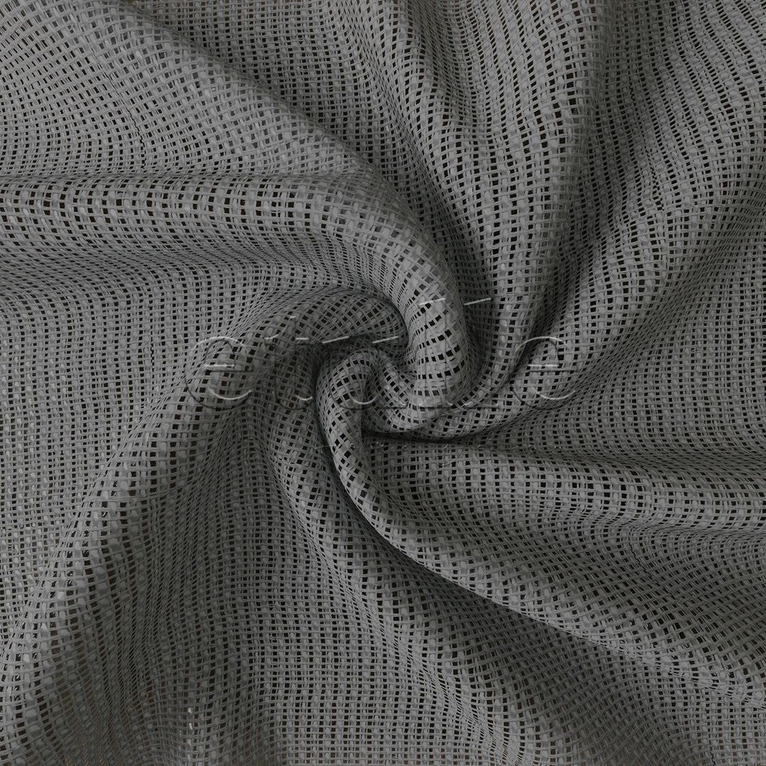 Dark Grey Shiny Plain Textured Tulle Curtain | Jasper