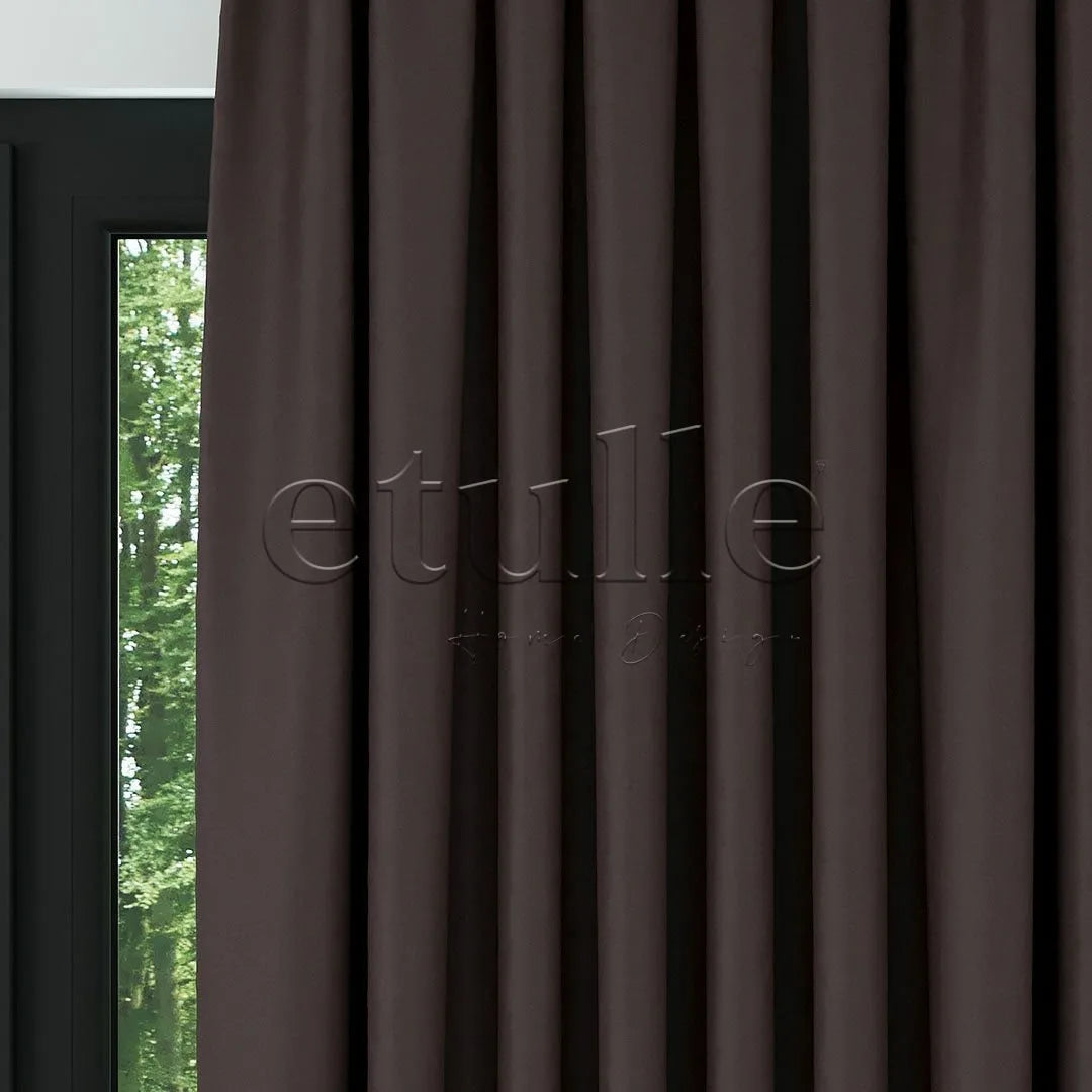 Koyu Kahverengi Blackout Karartma Fon Perde | Larice
