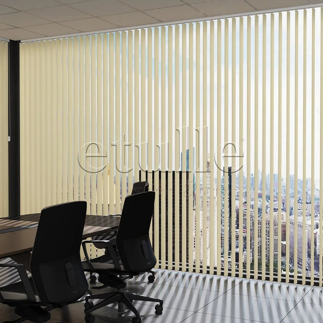 Koyu Krem Düz PVC Dikey Perde