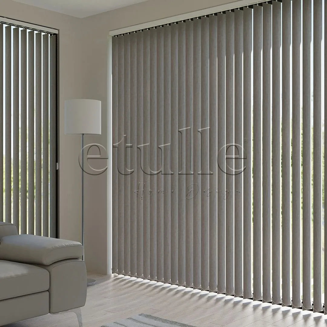 Koyu Taş Rengi Blackout Kumaş Dikey Perde | Seraphina