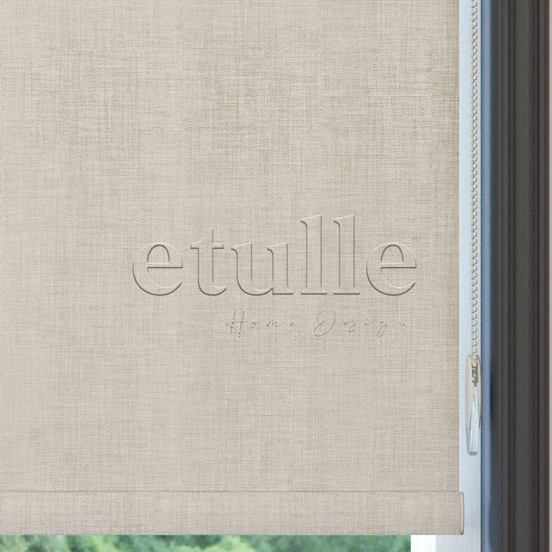 Cream Blackout Linen Roller Blinds | fiorella