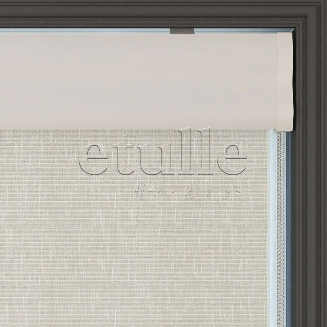 Krem Desenli Çiftli Stor Perde | Estella
