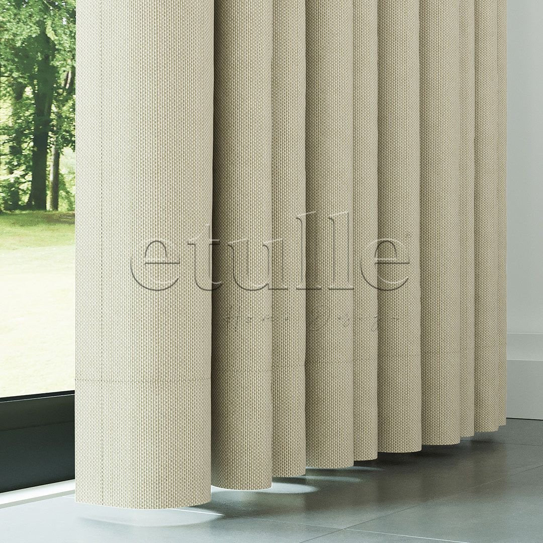 Cream Woven Linen Blackout Drape | Bonita