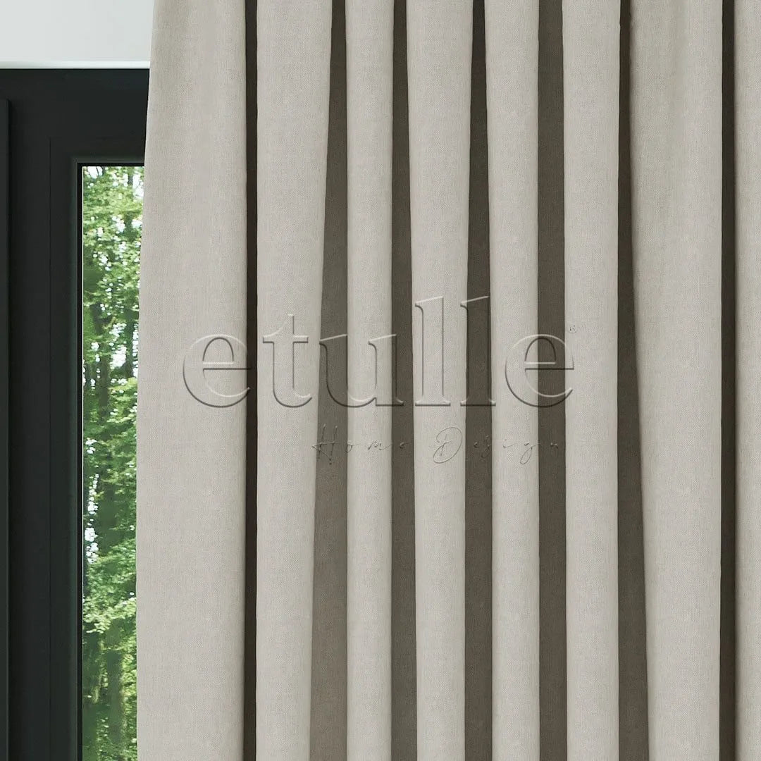 Krem Naturel Keten Fon Perde | Casual