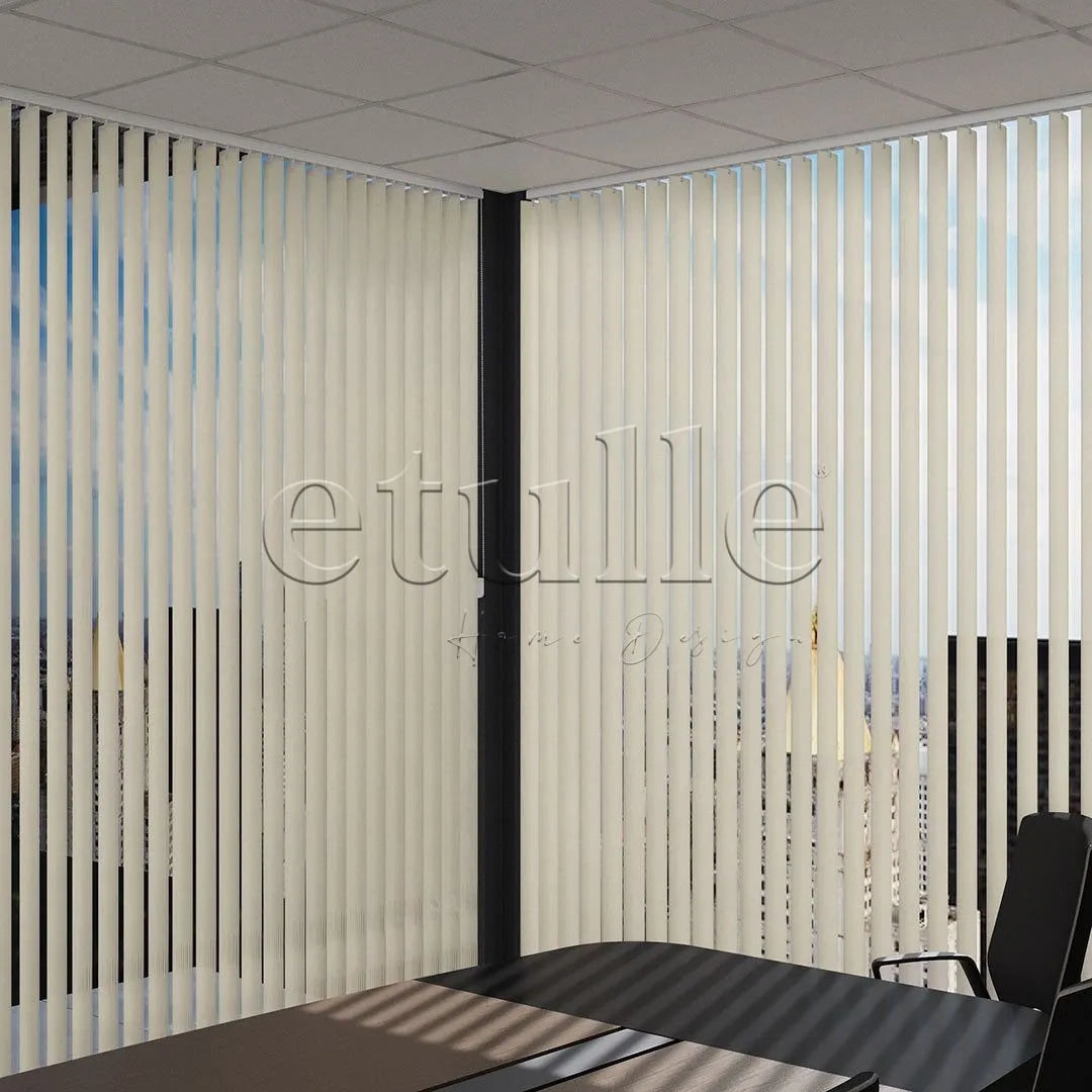 Krem Oval Perfore PVC Dikey Perde