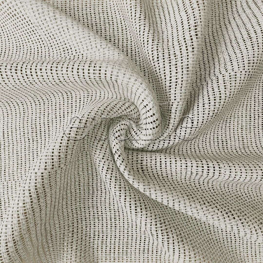 Cream Glossy Plain Textured Tulle Curtain | Jasper