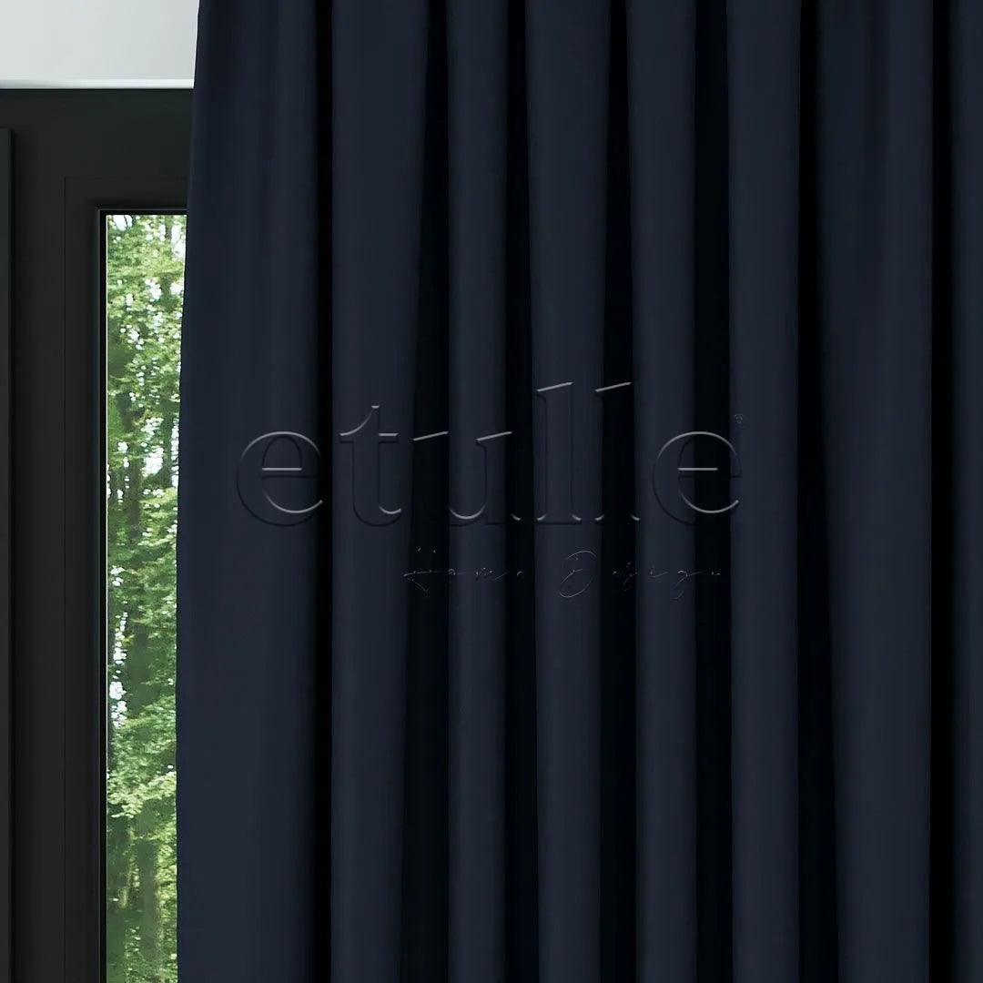 Lacivert Blackout Karartma Fon Perde | Larice