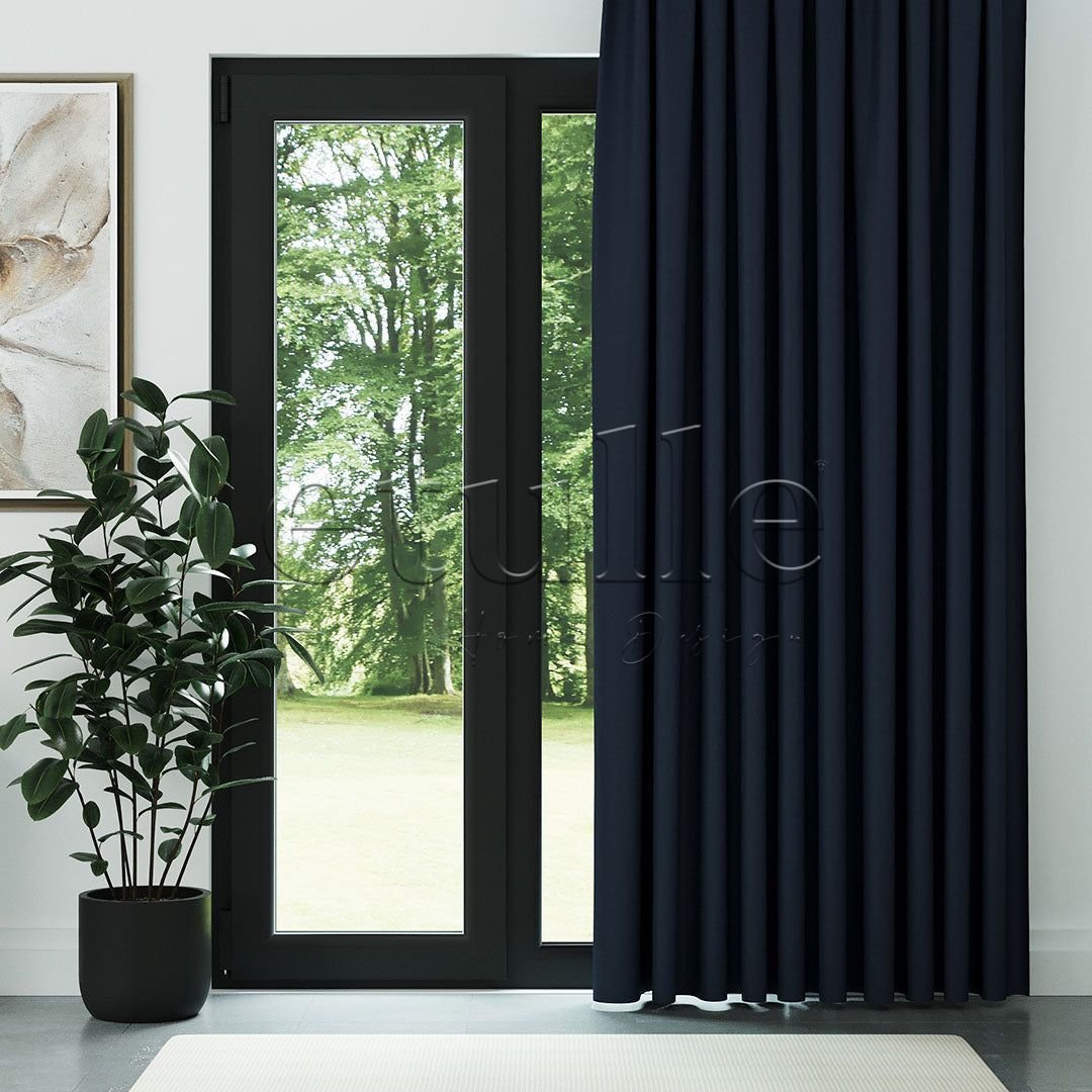 Lacivert Blackout Karartma Fon Perde | Larice