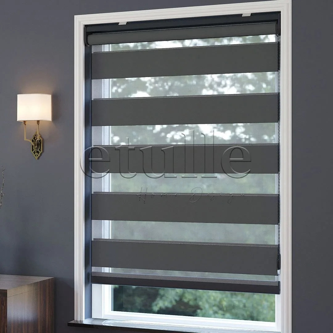 Antrasit Blackout Zebra Perde | Mais