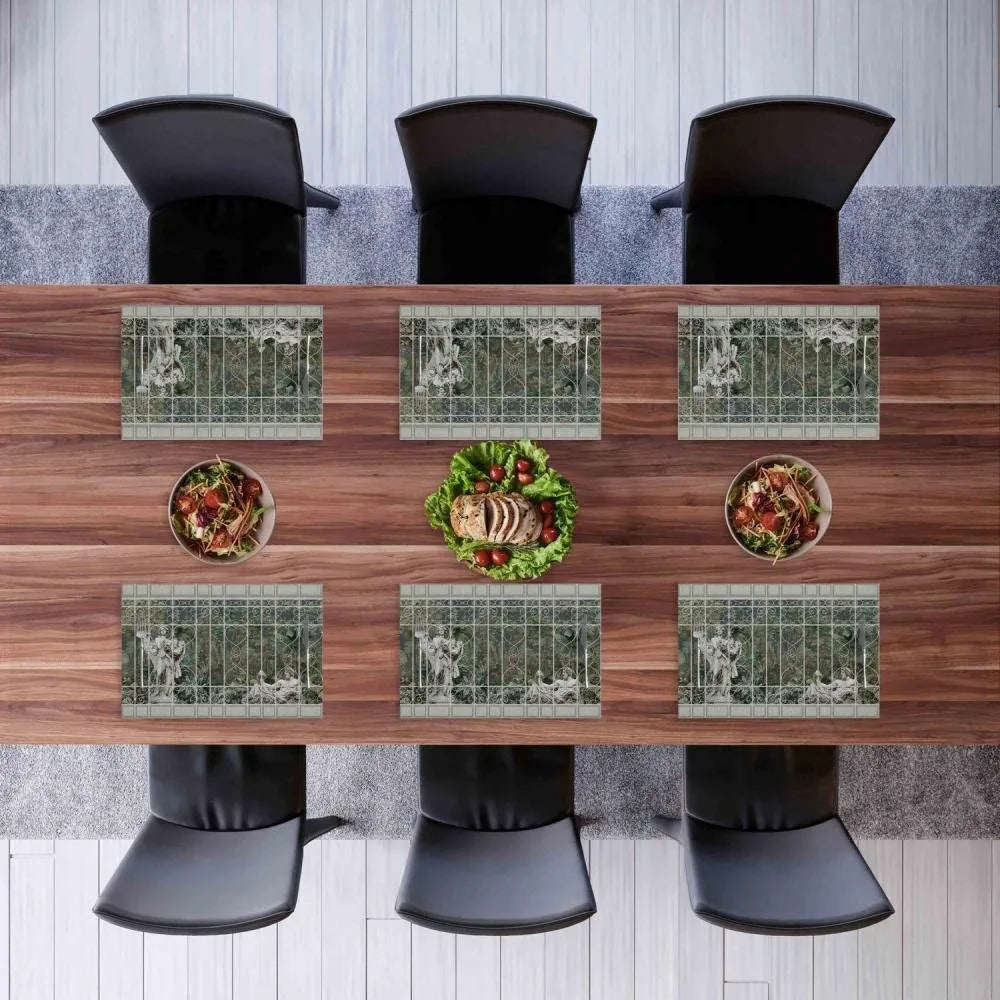 Modern Heykelli Kumaş Amerikan Servis 4'lü Set 35X50CM