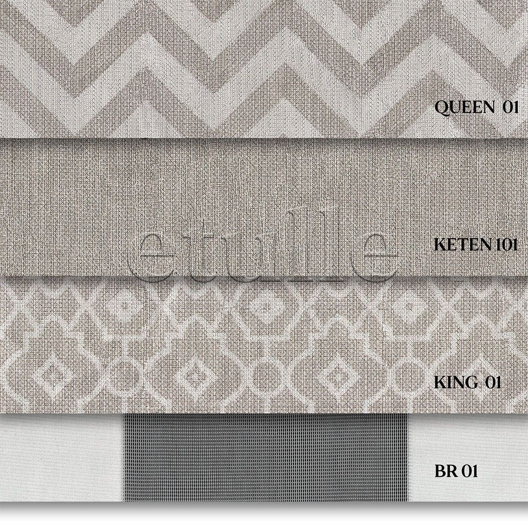 Montreal King - Printed Vertical Tulle Curtains