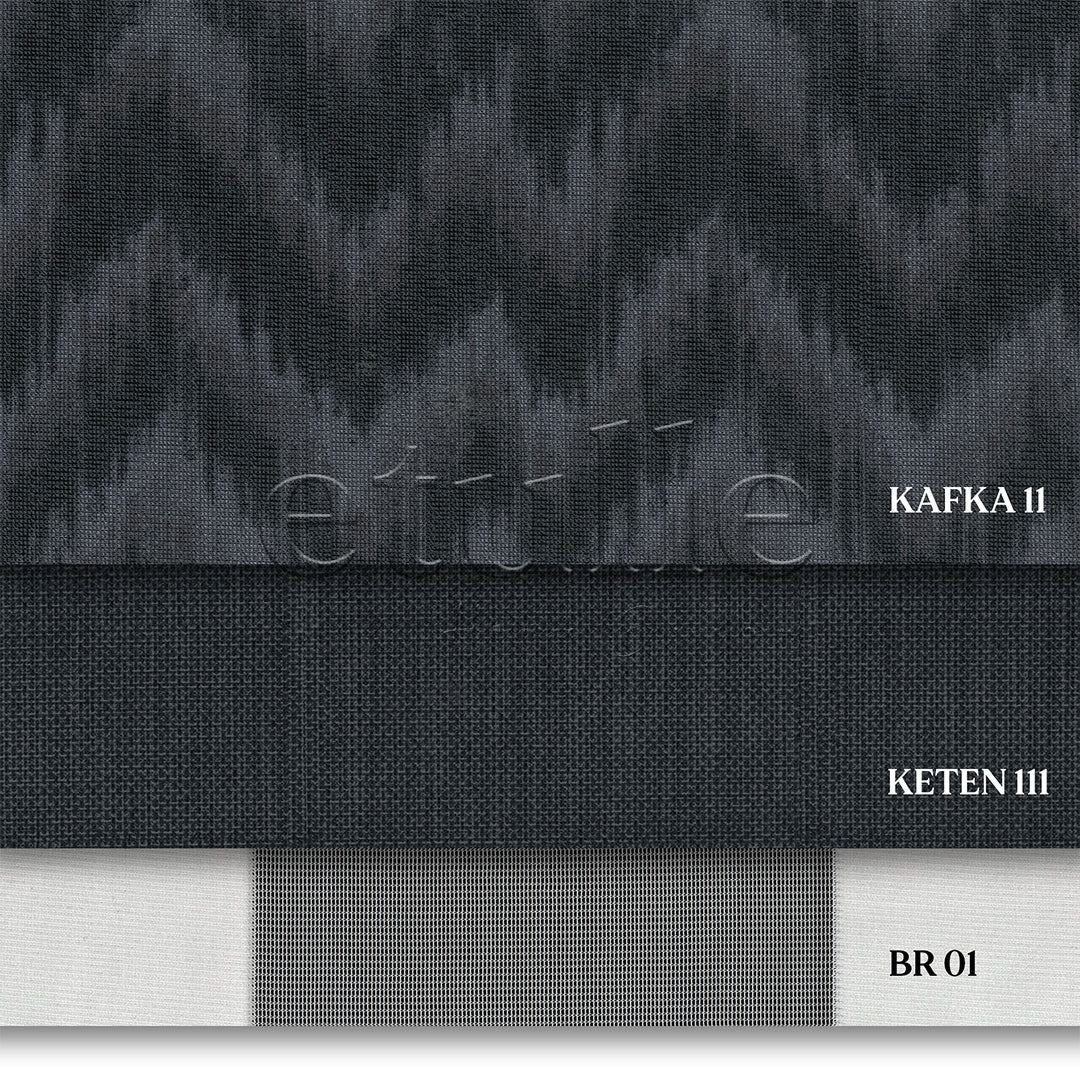 Moss Kafka - Printed Vertical Tulle Curtain