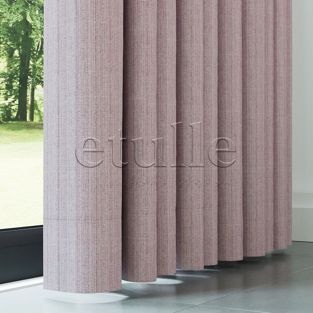 Pink Linen Pattern Effect Draped Drape | Ezri