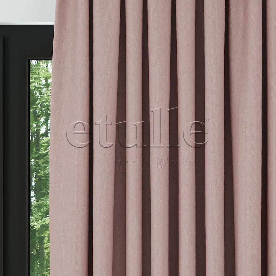 Pembe Modern Balık Sırtı Desenli Fon Perde | Cirrus