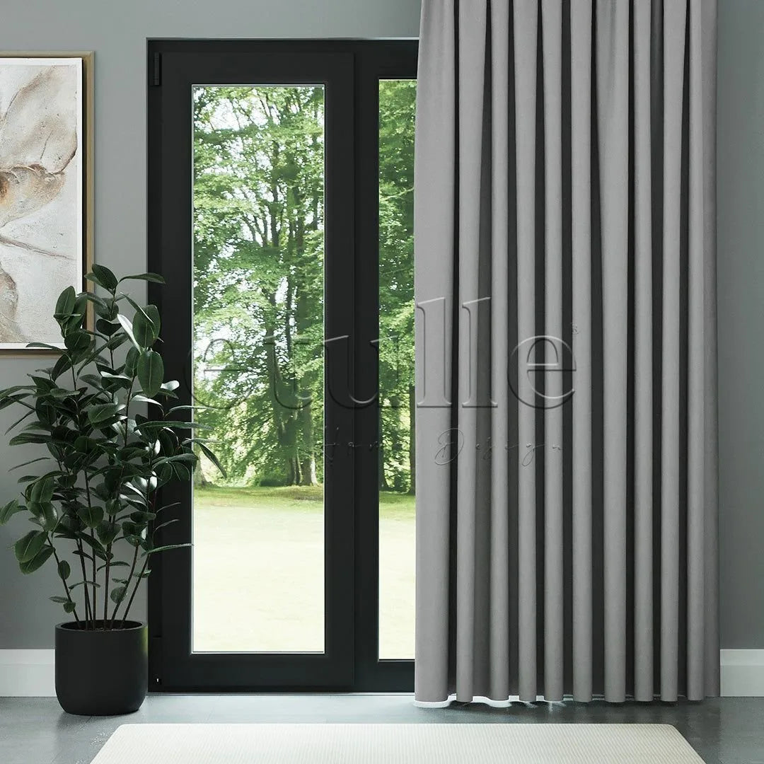 Platin Gri Blackout Karartma Fon Perde | Larice