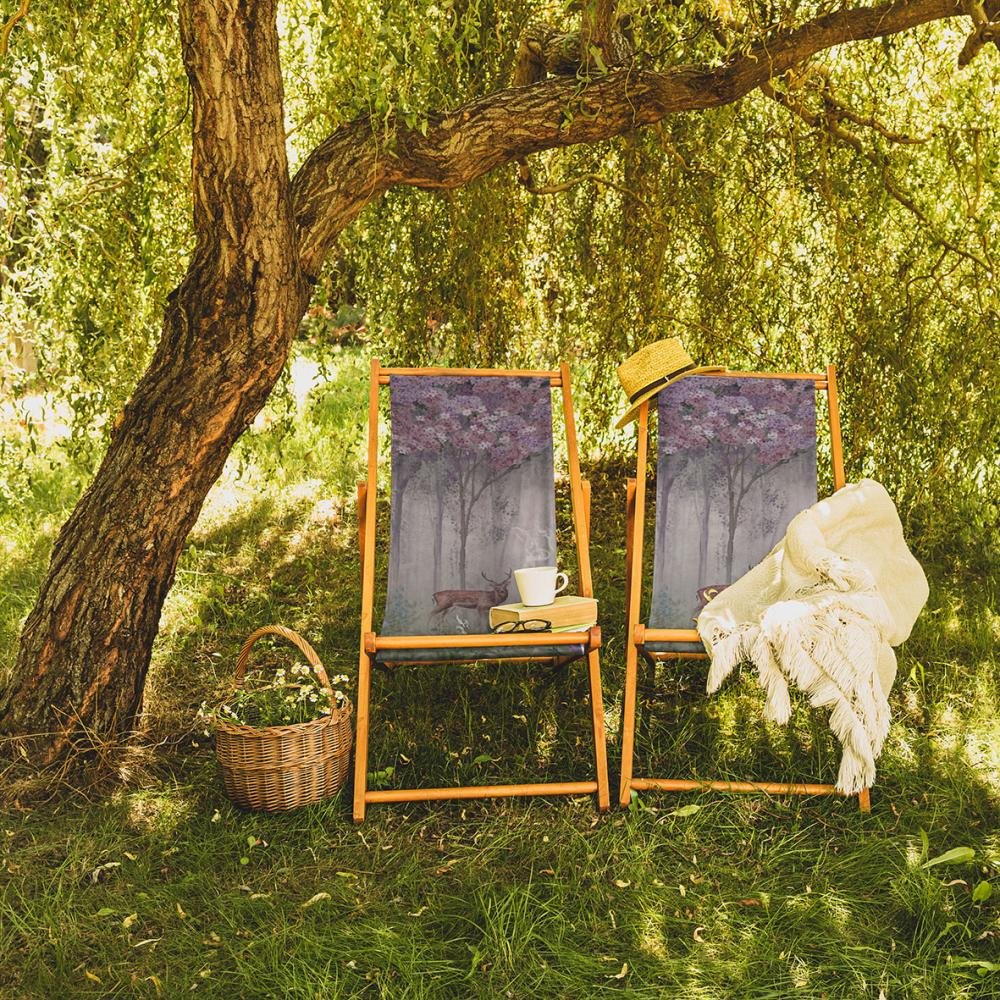 Purple Mini Flowers And Gazelles Sunlounger - SZL300