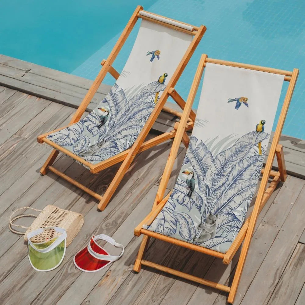Renkli Kuş Detaylı Şezlong - SZL307