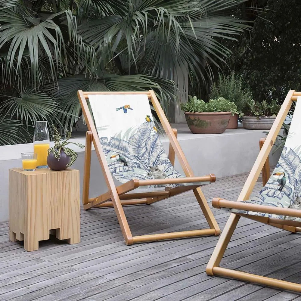 Renkli Kuş Detaylı Şezlong - SZL307
