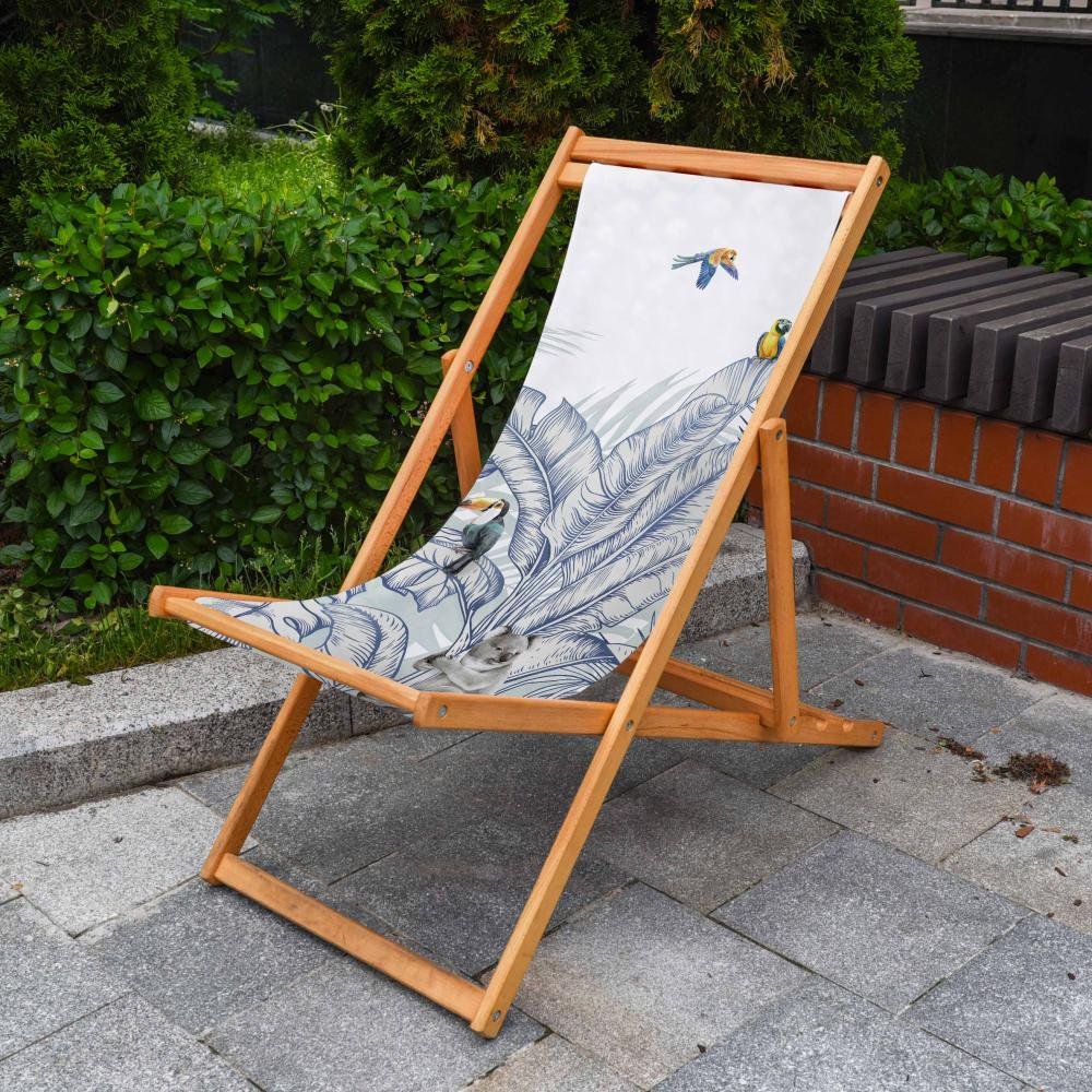 Sunlounger with Colorful Bird Detail - SZL307