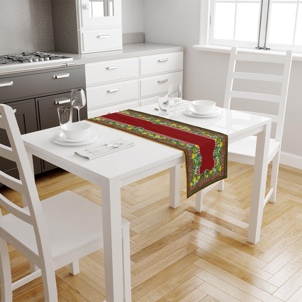 Renkli Limon Desenli Runner 140x45CM