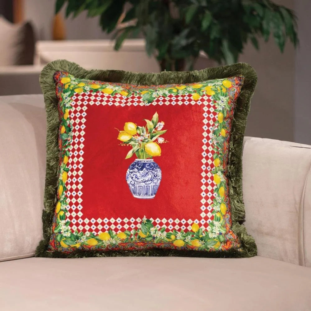 Renkli Limon Desenli Yastık - EY252
