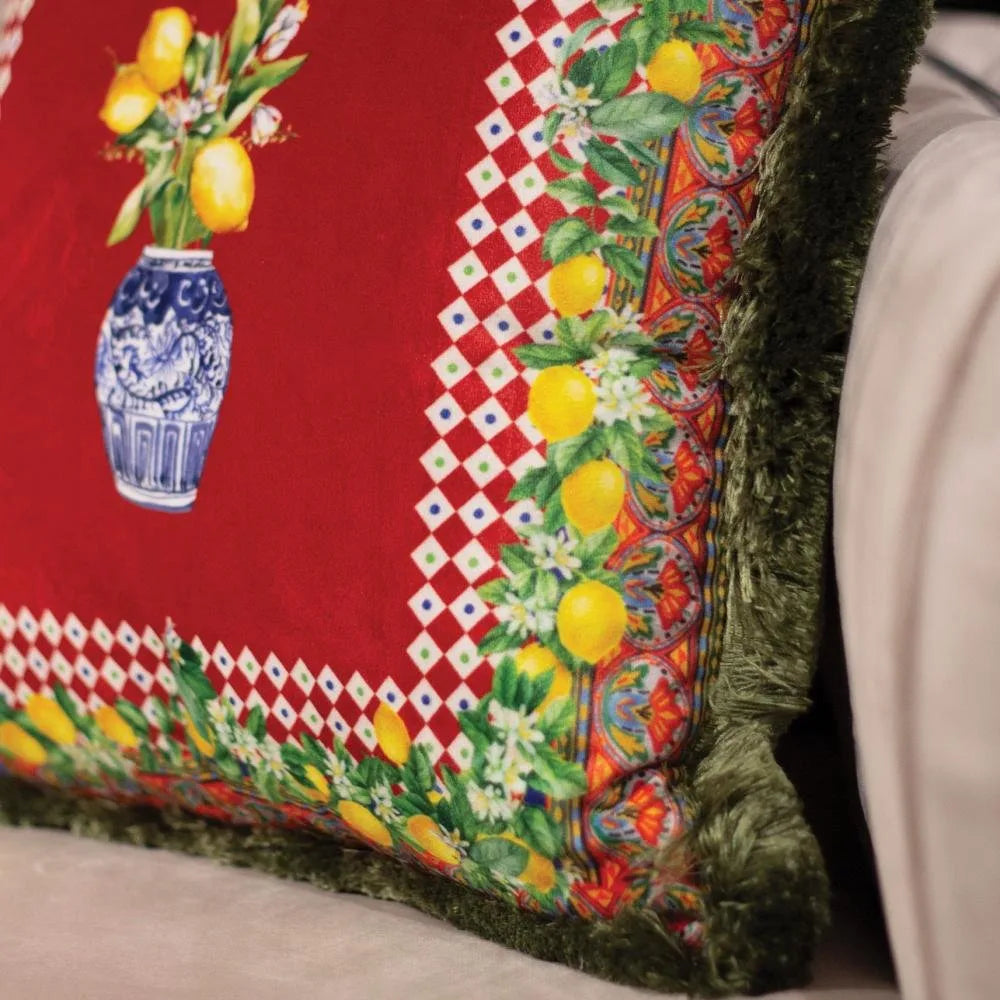 Renkli Limon Desenli Yastık - EY252