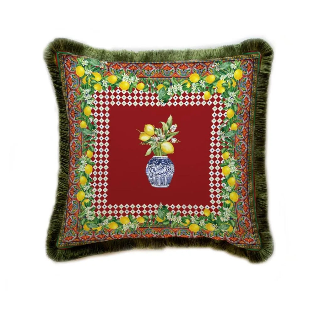 Renkli Limon Desenli Yastık - EY252
