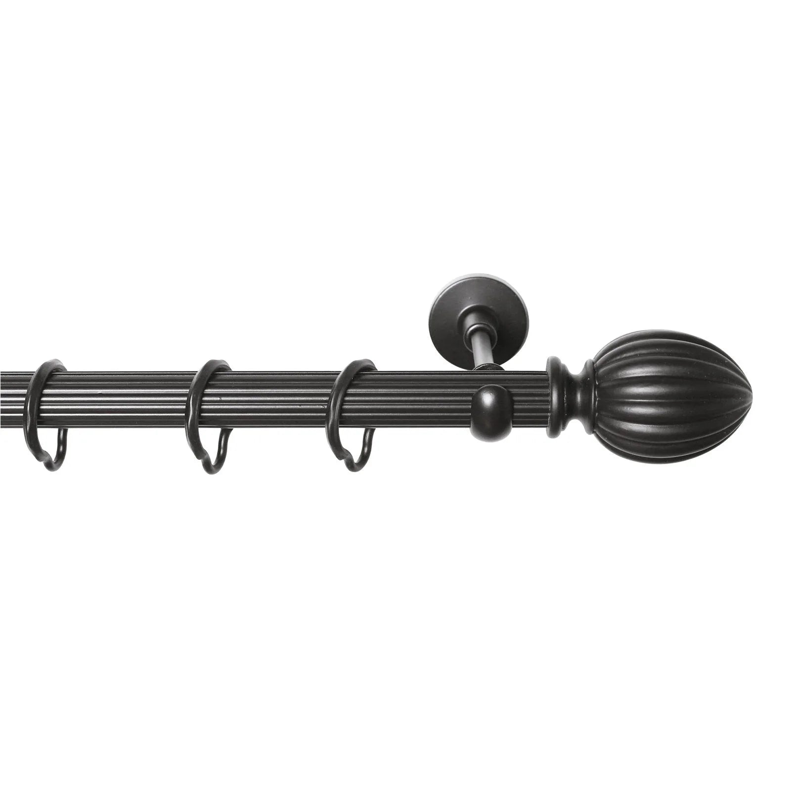 Rustik Perde Borusu 30 mm - Siyah Eskitme Metal - Tepe