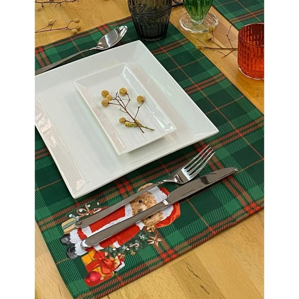 Santa Teddy Kumaş Amerikan Servis 4'lü Set 35X50CM