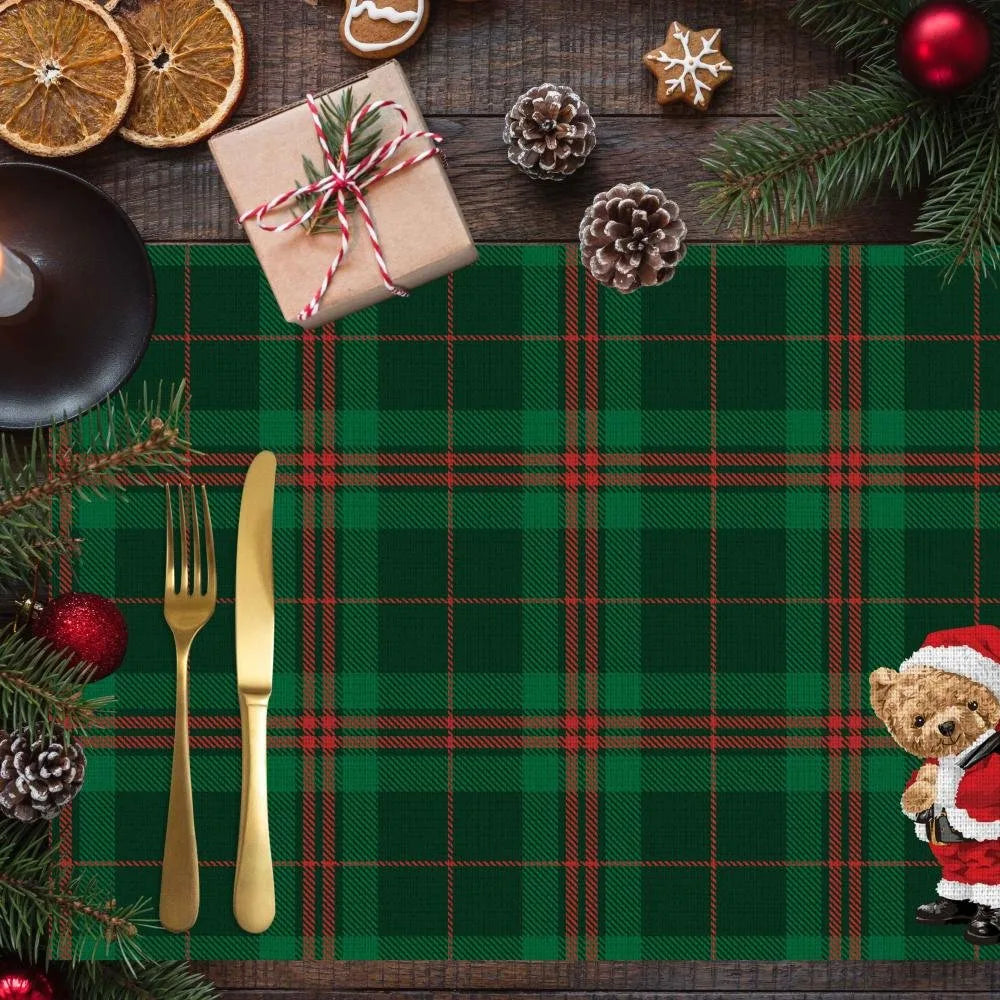 Santa Teddy Kumaş Amerikan Servis 4'lü Set 35X50CM