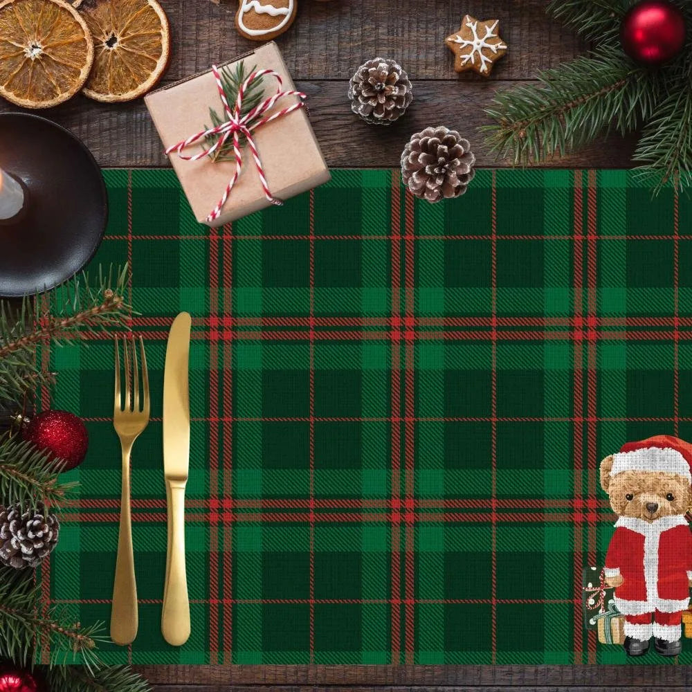 Santa Teddy Kumaş Amerikan Servis 4'lü Set 35X50CM