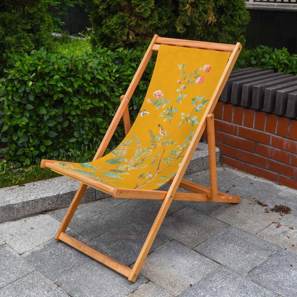 Sarı Çiçek Tasarımlı Şezlong - SZL315