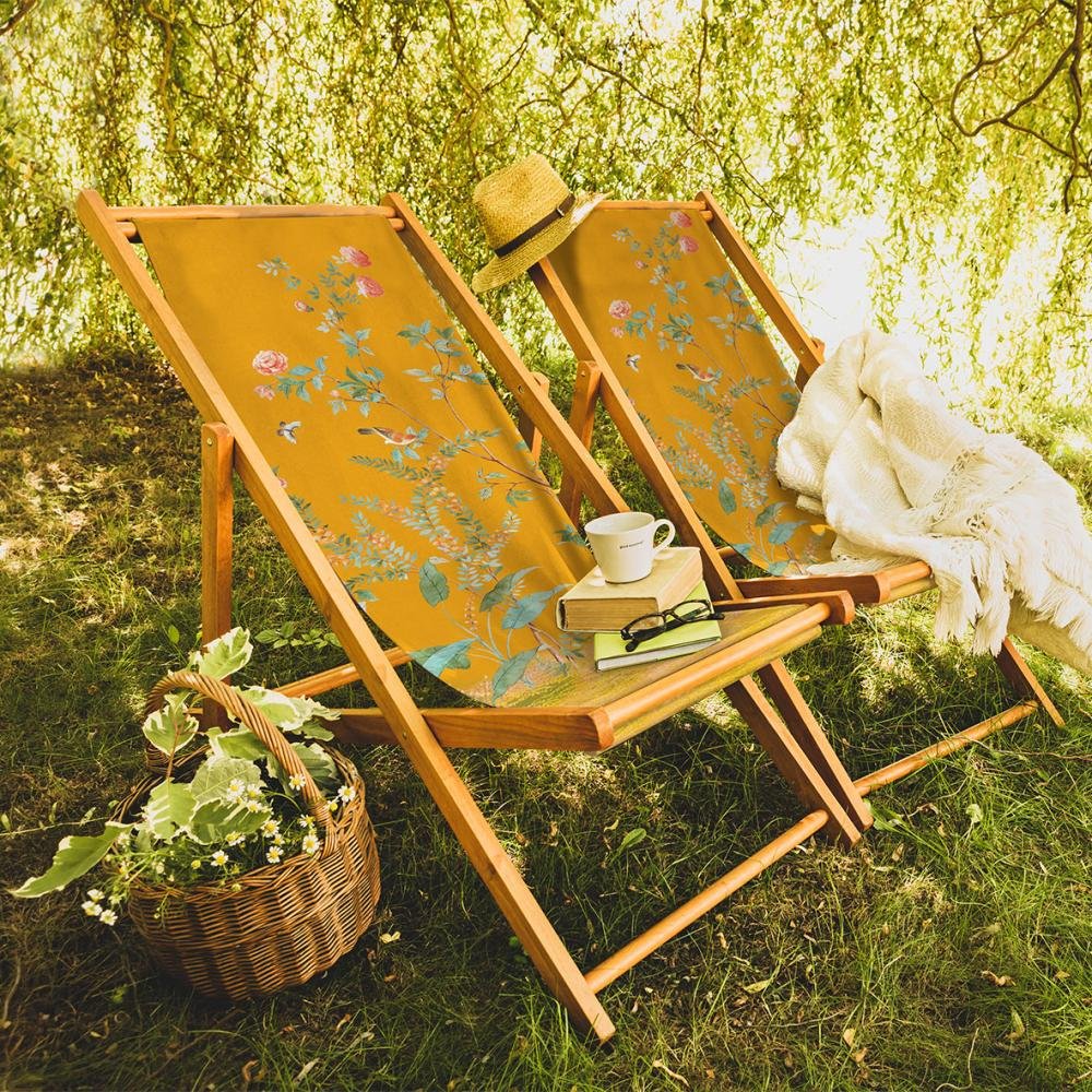 Sun Lounger with Yellow Flower Design - SZL315